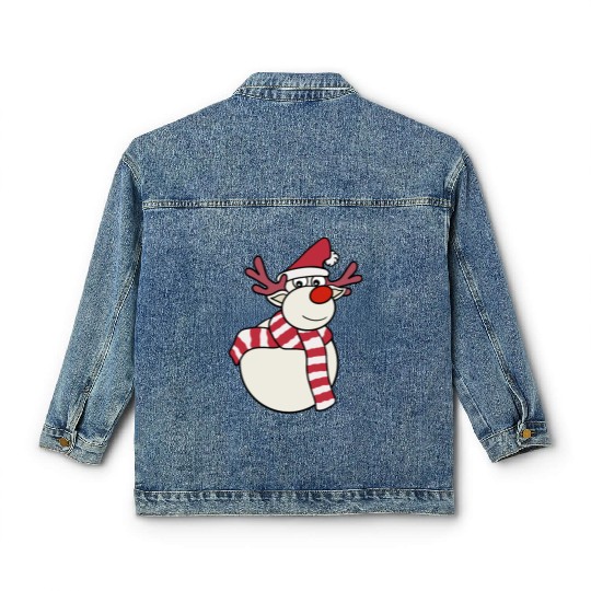 Reindeer Snowman Classic Women's Denim Jackets