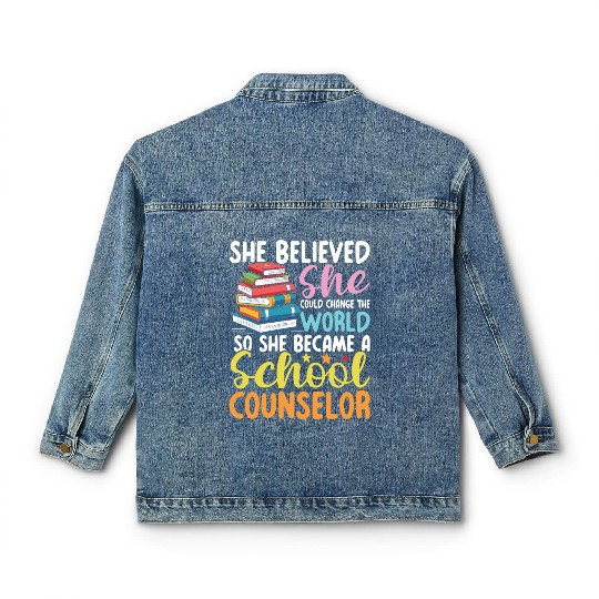 She Became A School Counselor for a School Classic Women's Denim Jackets