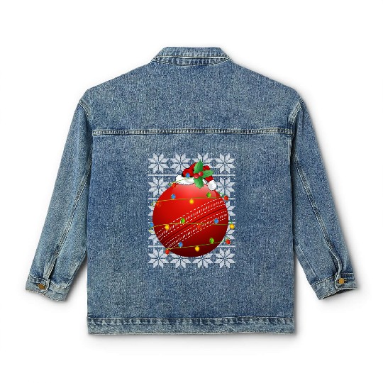 Cricket Ball Santa Classic Women's Denim Jackets