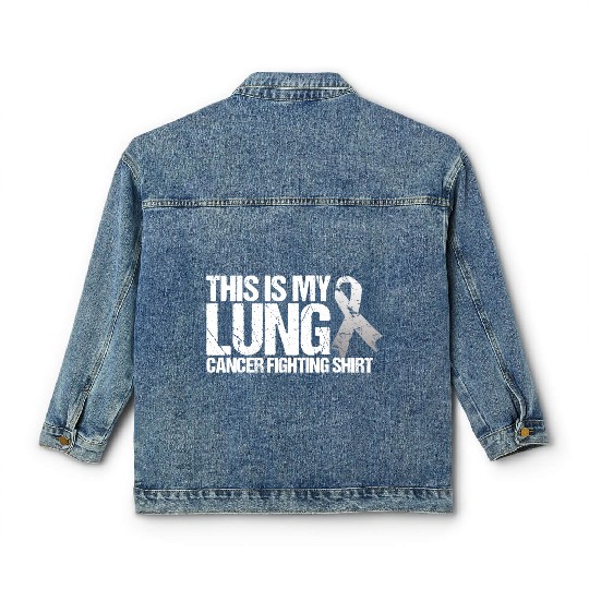 This Is My Lung Cancer Fighting Cancer Awareness Classic Women's Denim Jackets