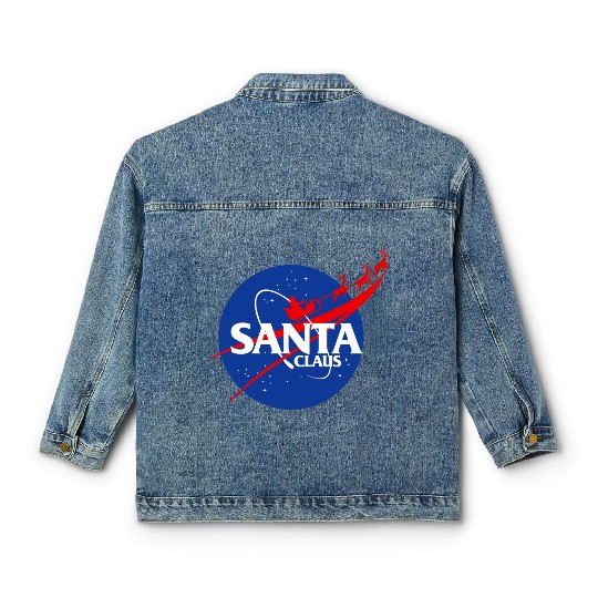 Santa claus funny parody nasa Classic Women's Denim Jackets