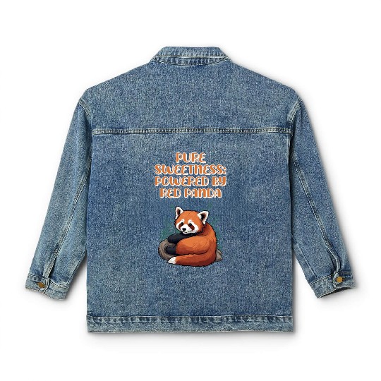 Pure Sweetness: Powered By Red Panda - Cute Animal Classic Women's Denim Jackets