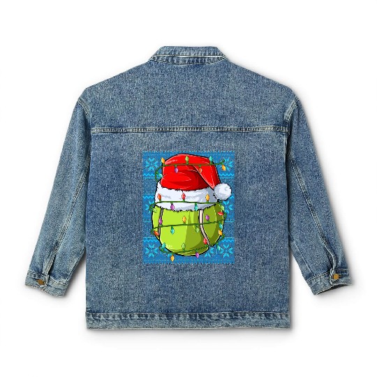Tennis Christmas Lights Classic Women's Denim Jackets