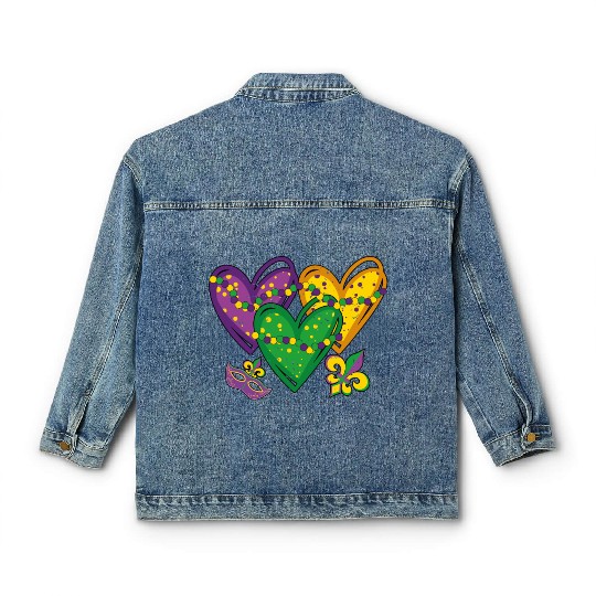 Heart Festival Parade Mardi Gras Classic Women's Denim Jackets
