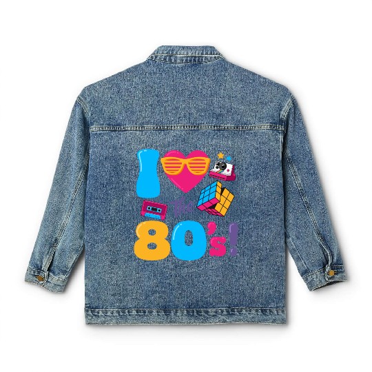 I Heart The 80's Classic 80s Retro Vintage 1980 Classic Women's Denim Jackets
