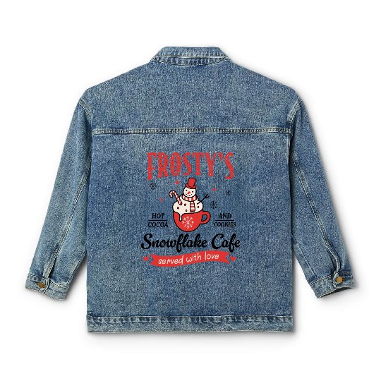 Snowflake cafe 01 Classic Women's Denim Jackets