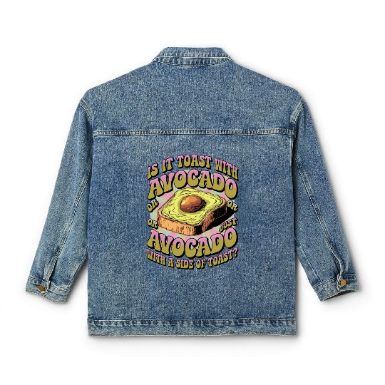 Retro Avocado Toast Question Classic Women's Denim Jackets