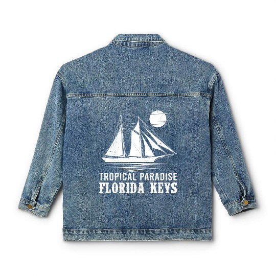 Florida TROPICAL PARADISE KEY-WEST COAST Classic Women's Denim Jackets