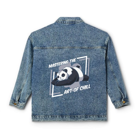 Mastering The Art Of Chill Panda Bear Friend Classic Women's Denim Jackets