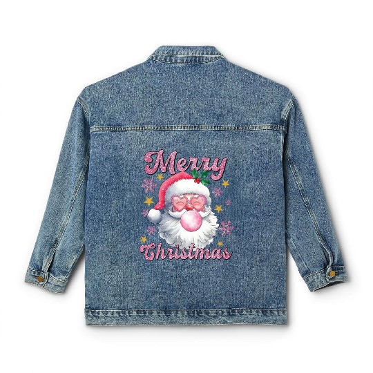 Merry Christmas, Christmas Vingtage, Preppy Santa Classic Women's Denim Jackets