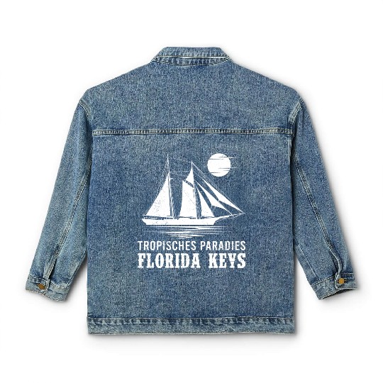 Florida TROPICAL PARADISE KEY-WEST COAST Classic Women's Denim Jackets
