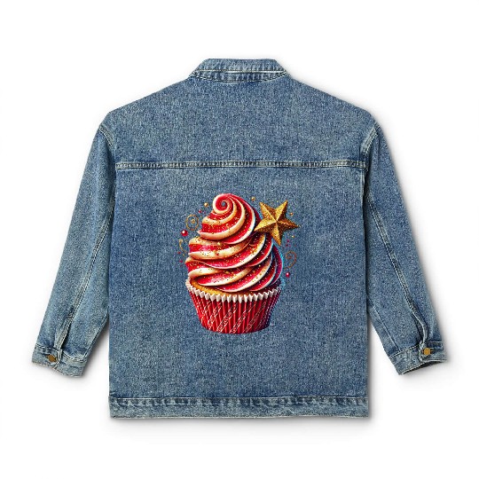Christmas ice cream, Merry Christmas Classic Women's Denim Jackets