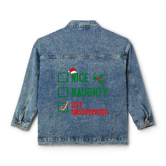 Left Unsupervised Christmas Checklist Classic Women's Denim Jackets
