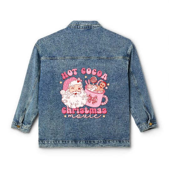 Hot cocoa Christmas movie Classic Women's Denim Jackets