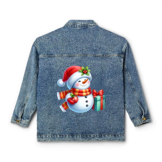 Snowman Christmas, Cute Christmas, Christmas Classic Women's Denim Jackets
