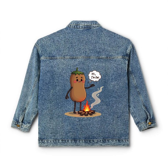 Chestnuts Roasting Christmas Cartoon Classic Women's Denim Jackets