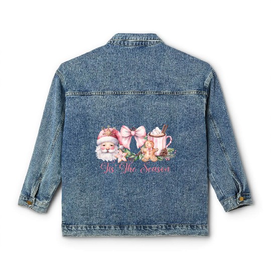 Pink Tis The Season Set Pink Classic Women's Denim Jackets