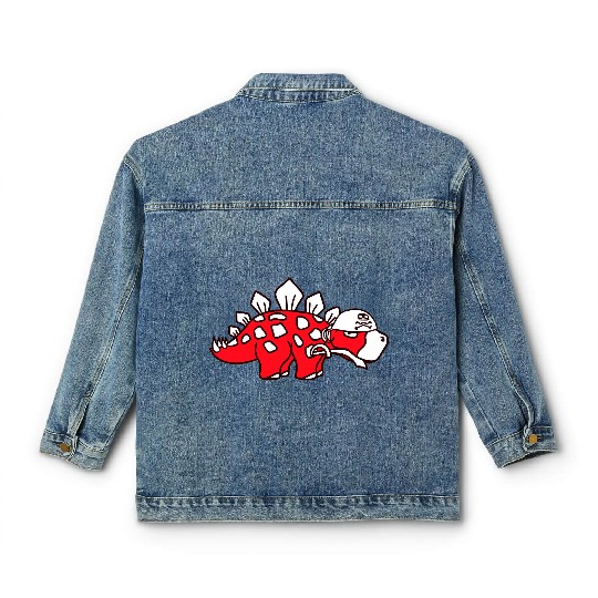 Stegosaurus Dinosaur Sabre Pirate Captain Dino Fun Classic Women's Denim Jackets