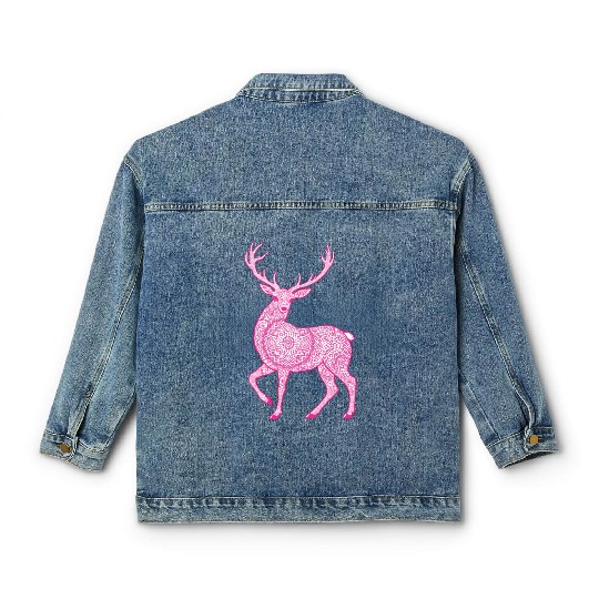 Mandala Hirsch Deer Mystical Madalas Classic Women's Denim Jackets