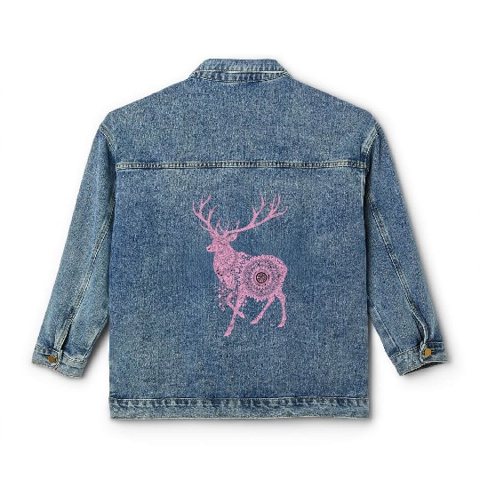 Mandala Hirsch Deer Mystical Madalas Classic Women's Denim Jackets