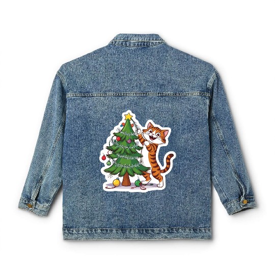 Climbing the Christmas Spirit Classic Women's Denim Jackets