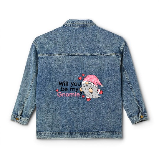 Gnomes Valentines Revelin, Valentines Retro Classic Women's Denim Jackets