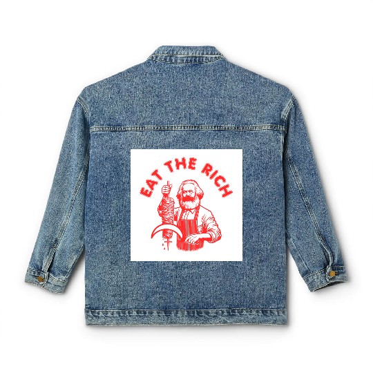 Eat the rich Karl Marx Eat Doner Kebab Rich Classic Women's Denim Jackets