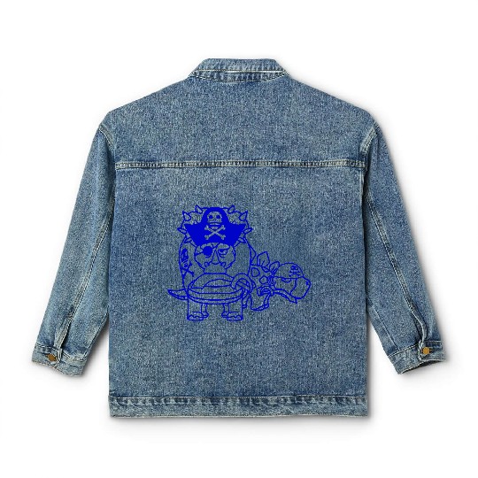 Triceratops Stegosaurus 2 Dinosaur Pirates Dinos Classic Women's Denim Jackets