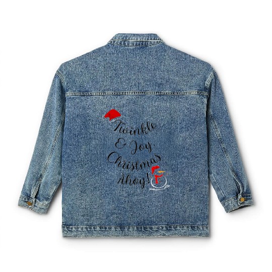 Twinkle and Joy Christmas Ahoy! - Festive Holiday Classic Women's Denim Jackets