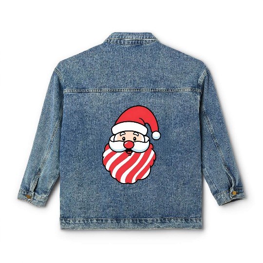 CandyClaus Candy Cane Santa Claus Christmas Classic Women's Denim Jackets