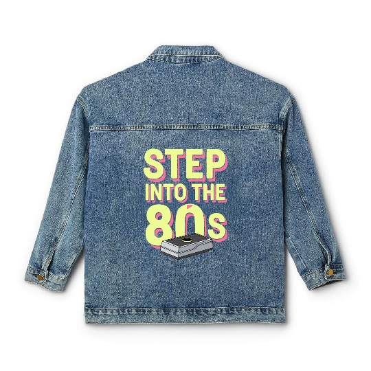 80s Fitness Enthusiast Retro Workout and Neon Classic Women's Denim Jackets