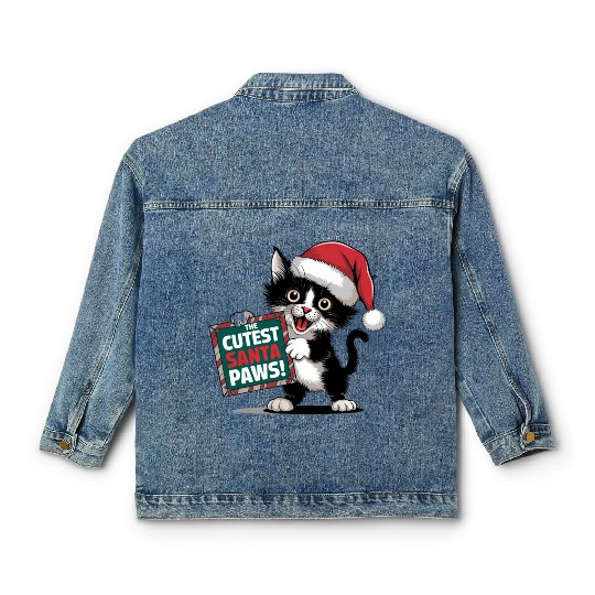 Cutest Santa Paws Classic Women's Denim Jackets
