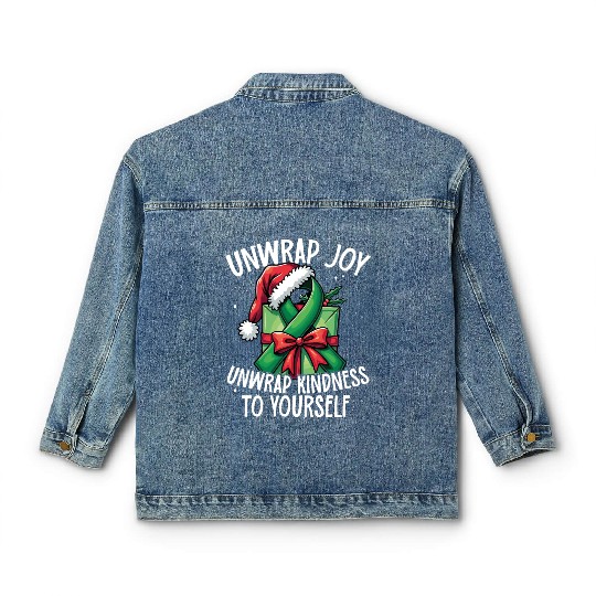 Unwrap Joy kindness to yourself Mental Health Classic Women's Denim Jackets