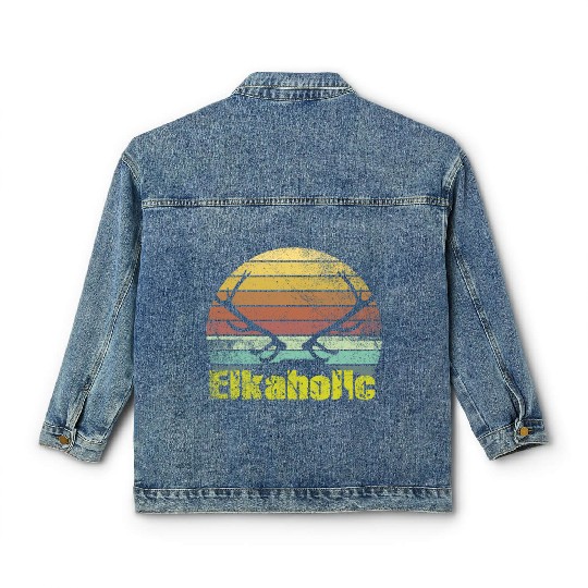 Elk Hunting Elkaholic Hunters Classic Women's Denim Jackets
