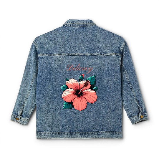Hibiscus Grace: A Symbol of Delicacy and Elegance Classic Women's Denim Jackets