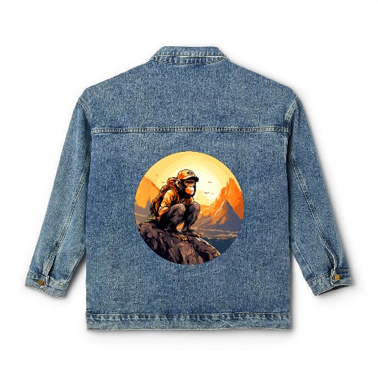 Monkey hiking / mountaineering monkey Classic Women's Denim Jackets