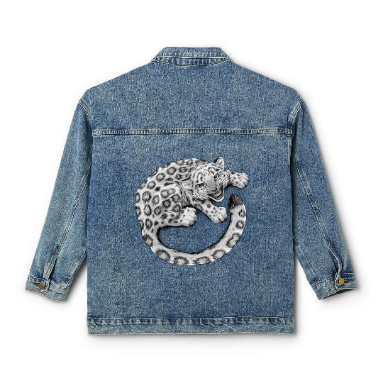 Snow Leopard Cub Classic Women's Denim Jackets