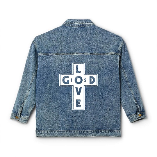 God Is Love Love Jesus Christian Christmas Classic Women's Denim Jackets