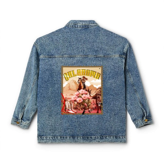 Oklahoma Cowgirl Stamp Classic Women's Denim Jackets