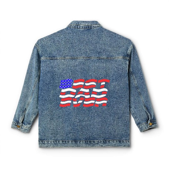 Best Dad Ever US Flag Classic Women's Denim Jackets