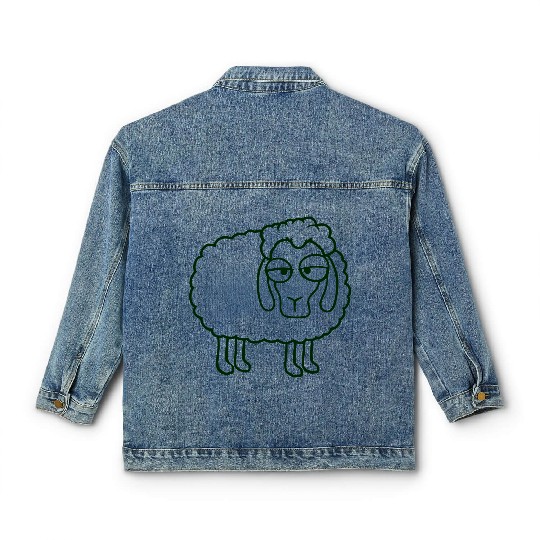 Sheep Tired Bored Look Little Sweet Lamb Bad Mood Classic Women's Denim Jackets