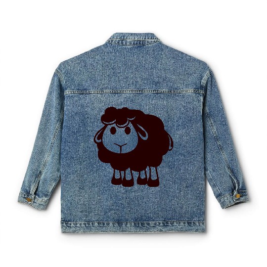 Black Sheep Small Cute Cute Lamb Cool Comic Sweet Classic Women's Denim Jackets