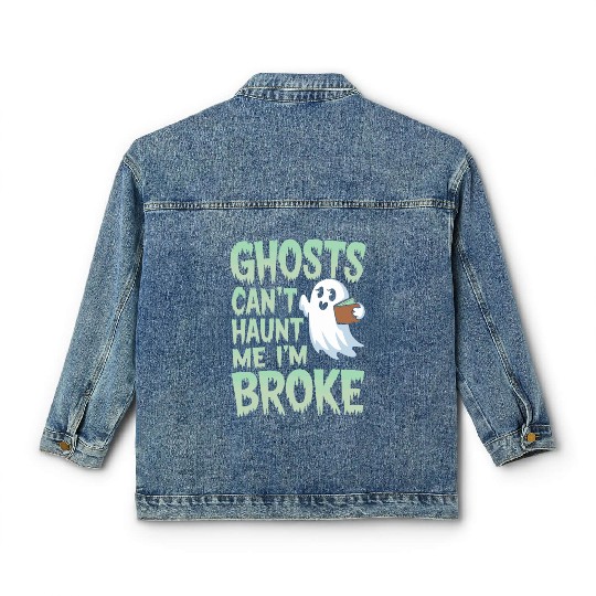 Paranormal Comedy Funny Ghost Humor Lighthearted Classic Women's Denim Jackets