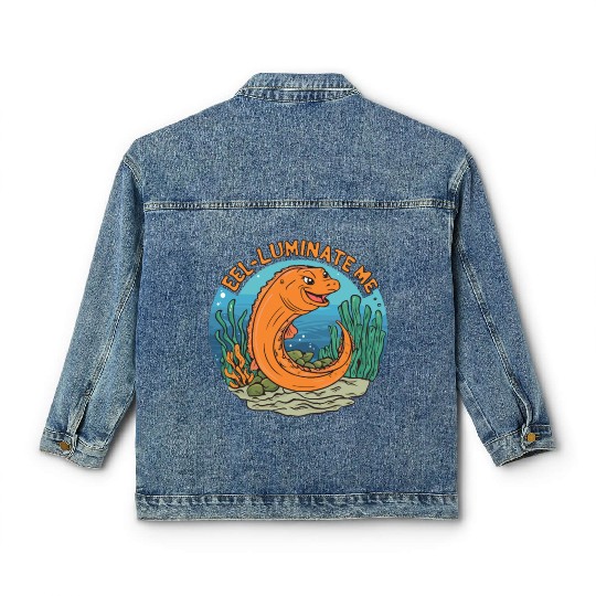 Eel-luminate Me Funny Eel Pun for Sea Life Lovers Classic Women's Denim Jackets