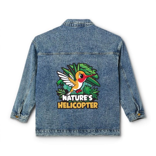 Hummingbird Humor Nature's Helicopter Tropical Classic Women's Denim Jackets