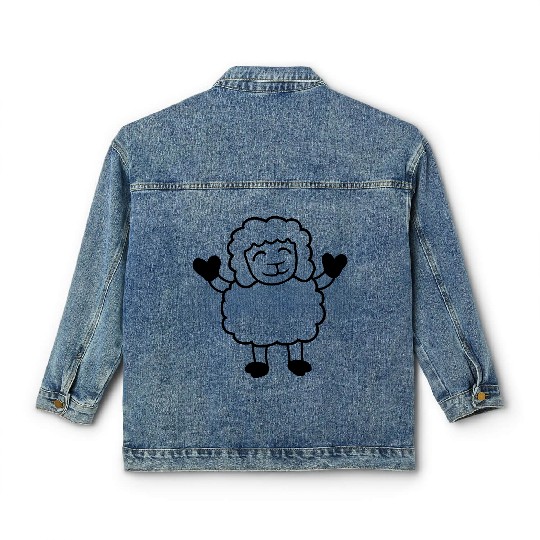 Sheep Baby Standing Cute Cute Lamb Child Happy Fun Classic Women's Denim Jackets