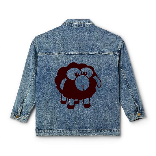 Black Sheep Small Cute Cute Lamb Cool Comic Sweet Classic Women's Denim Jackets