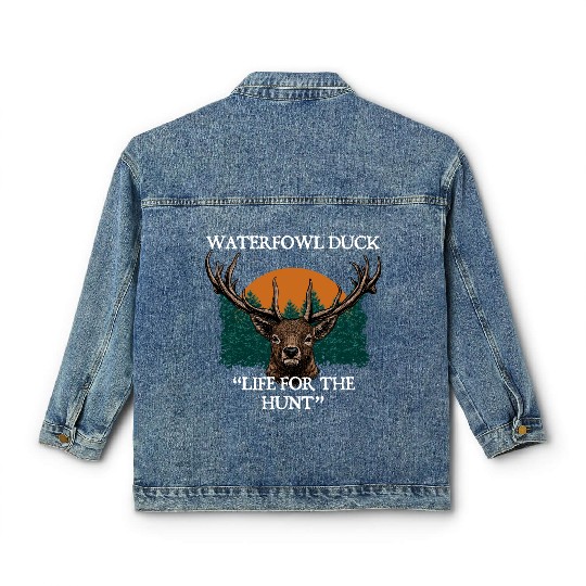 Waterfowl Duck Live for Hunt Cast Around Hunting Classic Women's Denim Jackets