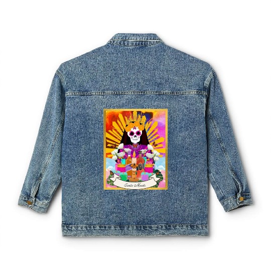 Butterfly Santa Muerte Classic Women's Denim Jackets