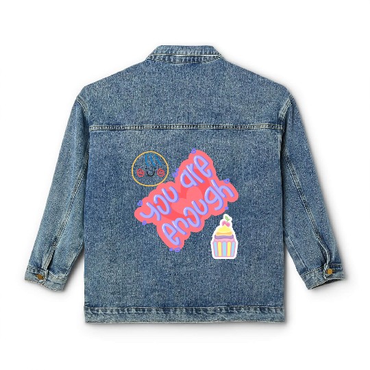 Truly you are enough for me-design by shahishop Classic Women's Denim Jackets